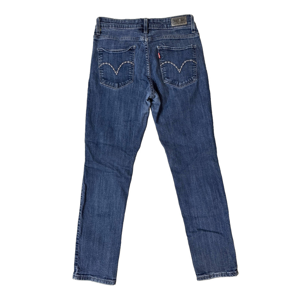 Levi's‎ Jeans Womens 28 Blue Skinny Rhinestone Embellished Pockets Y2K Glam